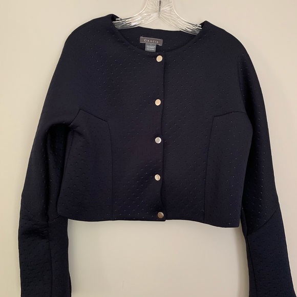 Gracia Jackets & Blazers - Gracia scuba cropped Moto style jacket k247